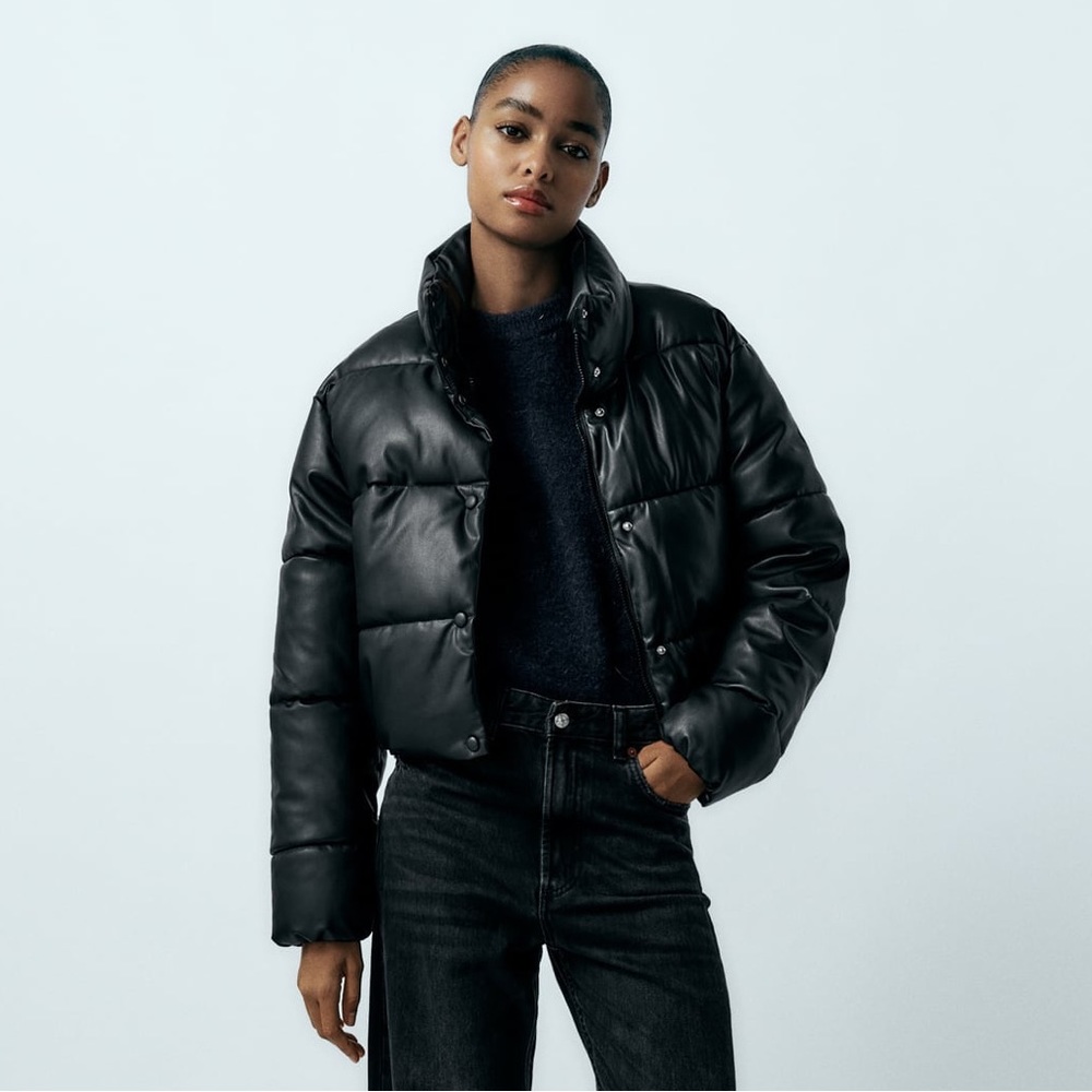 Zara Leather Puffer
